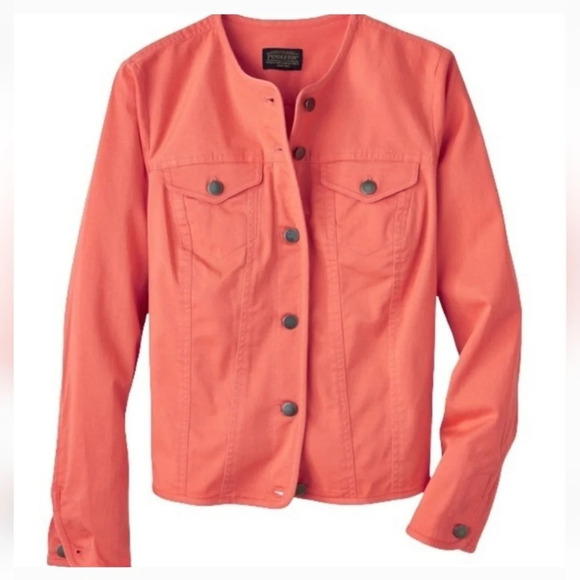 Pendleton Cotton Twill Laguna Utility Button Up Navy Jacket Military Style Large - Picture 10 of 16